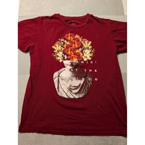 Panic! At The Disco Floral Statue Graphic Band T-Shirt Burgundy Large 2023